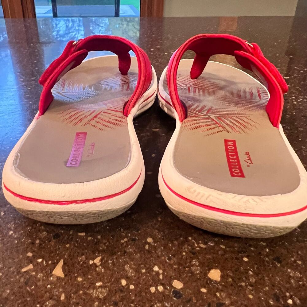 Clarks Cloudsteppers Cushionsoft Red Sandals Size… - image 6